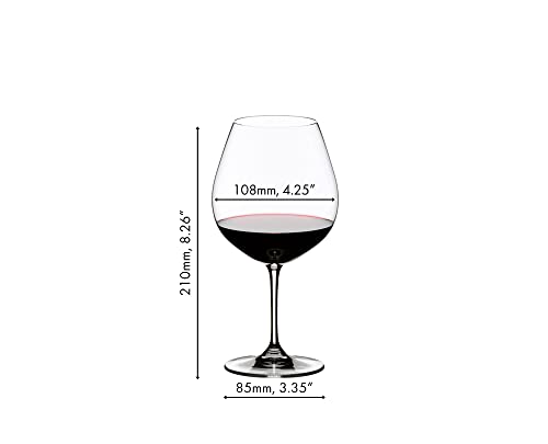 Riedel Vinum Pinot Noir Burgundy Red Wine Glasses Set of 2 - Dishwasher Safe