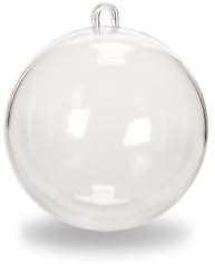 Clear Plastic Ball Ornaments - 80mm, Pack of 12 for Holiday Decor