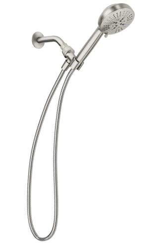 Spot Resist Brushed Nickel High Pressure Handheld Shower Head with 8 Settings - Pack of 1