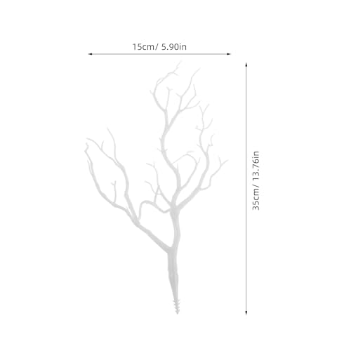 LIFKOME Artificial Antler Dried Tree Branches 13.76'' Art Witch Antler Branch Decorative Plant Twigs Plastic Dry Branches Decor for Wedding Christmas Party Home Supplies White 4pcs