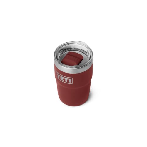 YETI Rambler 8 oz Insulated Coffee Mug with Lid - Stag Red, Double-Wall Vacuum, Dishwasher Safe