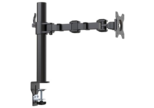 Adjustable 30-Inch Monitor Stand with Cable Management & VESA Mount - Steel, Black