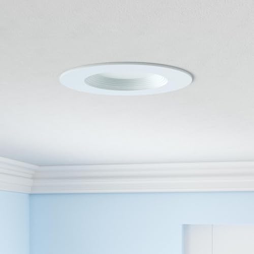 6-Pack Recessed LED Light Trim - 5 CCT Dimmable 750lm for 5/6 Inch Can Lights