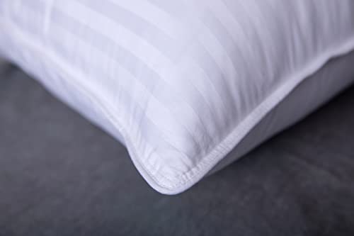 ArcticNorthDown King Size Goose Down Feather Hotel Pillow - Pack of 1, Supportive for Side, Back & Stomach Sleepers, Stripe White