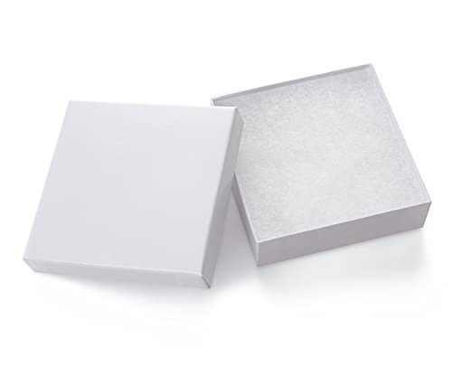 White Jewelry Gift Boxes 96 Pack 3.5x3.5x1 Inch Small Cardboard Storage Boxes