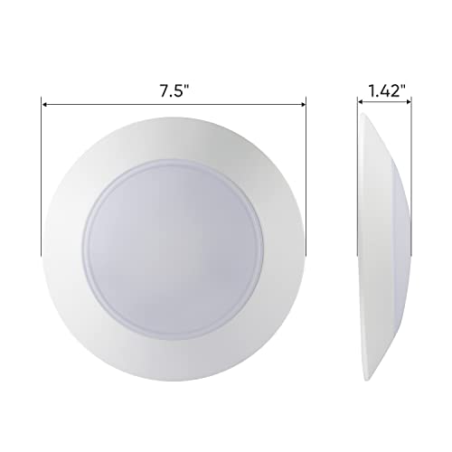 GREENLUX 7.5-Inch Flush Mount LED Disk Lights 12 Pack, Adjustable 5CCT, CRI90, 1000lm, 15W Ceiling Light