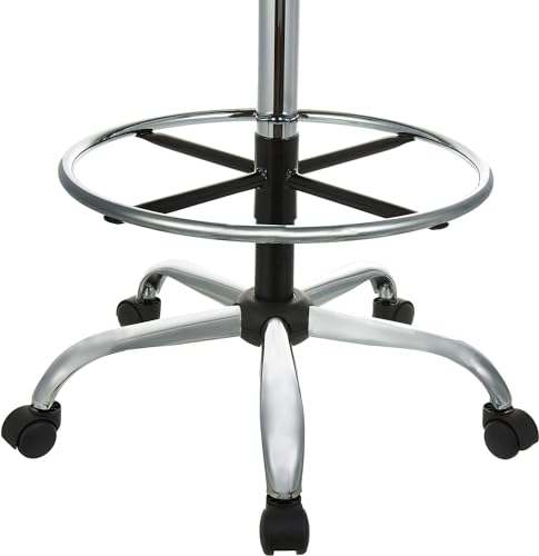 Adjustable Drafting Stool with Footrest and Swivel - Black