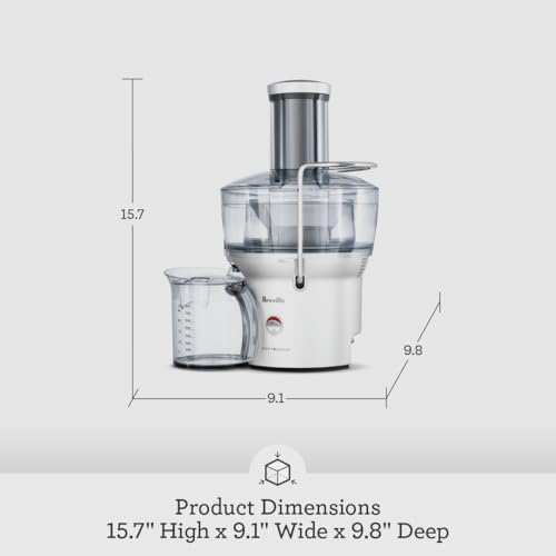 Breville BJE200XL Juice Fountain Compact Centrifugal Machine, Silver