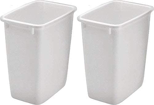 Rubbermaid 36QT Plastic Wastebasket - White Open Trash Can for Home & Office
