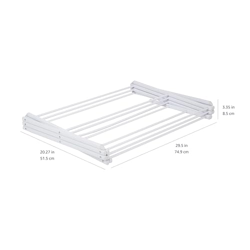 Amazon Basics White Foldable Clothes Drying Rack for Indoor Air Drying, 41.8 x 29.5 x 14.5 Inches