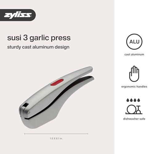 Zyliss Susi 3 Garlic Press Aluminum - Ergonomic Kitchen Tool with Nonstick Coating