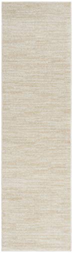 Nourison Essentials 2'2" x 10' Ivory Beige Outdoor Indoor/Outdoor Rug