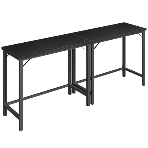 MAHANCRIS Black Narrow Bar Table 63-Inch Connectable Pub & Dining Table