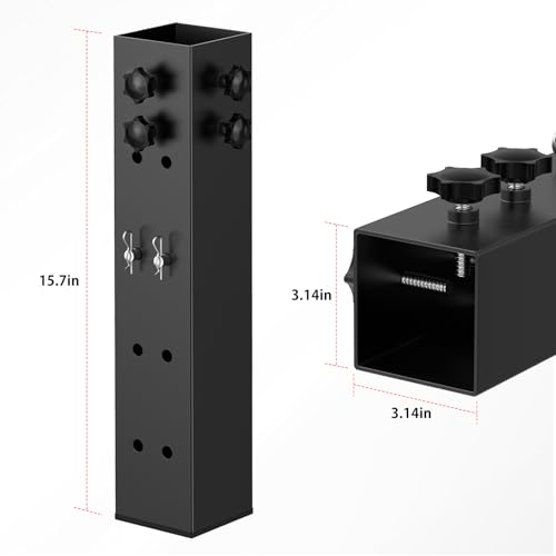 IRENPORU 4 Pack Black Carbon Steel Bed Riser Set 3.15" Diameter Adjustable Height 3.2-11.2" for Dorm Bed Frames & Tables