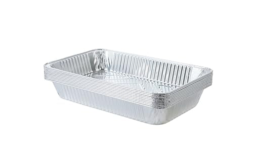 20 Pack Large Disposable Aluminum Roasting & Baking Pans 21x13 Inch Full Size