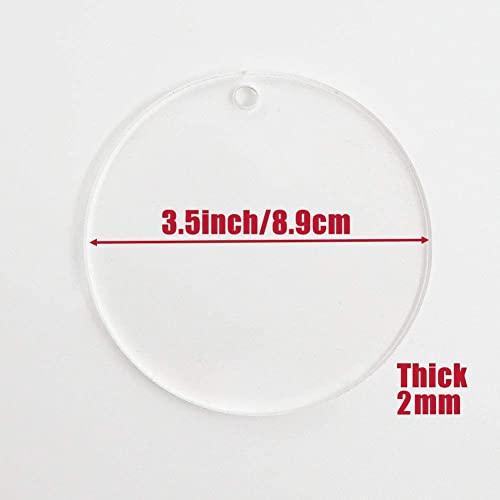 3.5 Inch Clear Acrylic Ornaments - 25 Pack Blank Christmas Decorations for DIY Crafts & Gifts