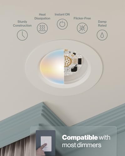 Sunco 6 Pack 6-Inch Dimmable LED Recessed Downlights with 5CCT, 15W=120W