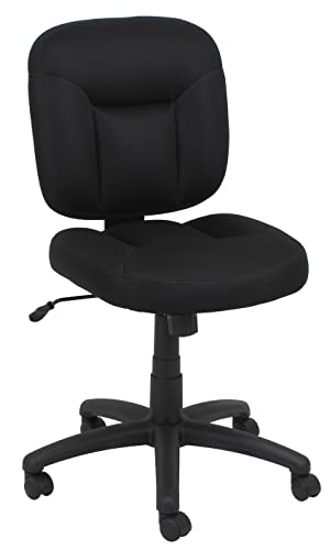 Adjustable Black Fabric Office Desk Chair with 360° Swivel & Casters