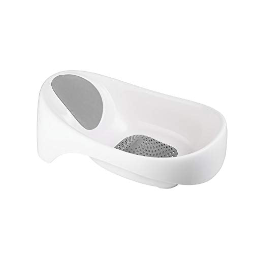 White Baby Bathtub with Support Positions & Color Changing Drain Plug - 0-18 Months