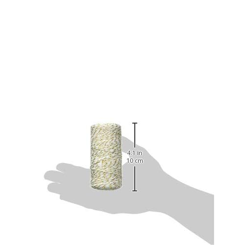 Pangda 2 Rolls 656 Feet Christmas Twine Metallic Bakers Decorative Wrapping Twine String Craft Present Wrapping Cord for Christmas DIY Crafting Presents(2 mm,White)