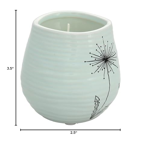 Pavilion Gift Company - 8 Oz Candle Holder - Green Ceramic Candle Jar with 100% Soy Wax Candle Serenity Scent "Smile And Make A Wish, Happy 50th" Ideal Gift for Loved Ones - Printed Text, Love Theme
