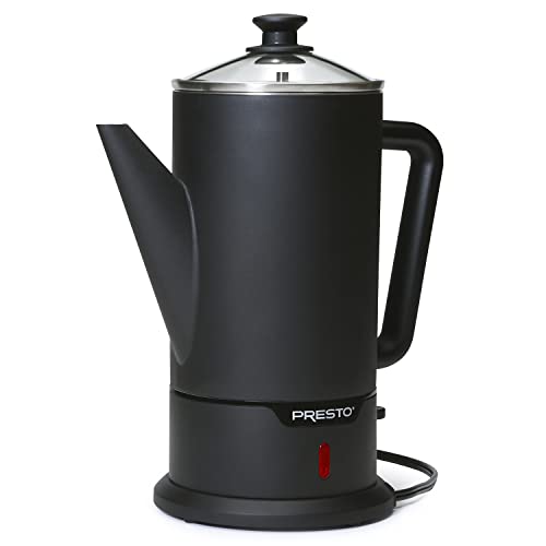 Presto Black 12-Cup Cordless Stainless Steel Coffee Percolator