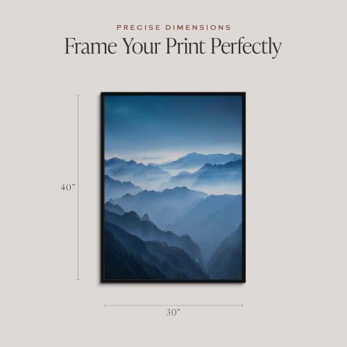 Americanflat 30x40 Poster Frame - Slim Black Molding - Vertical & Horizontal Wall Mount