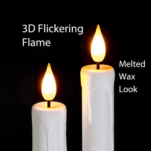 Homemory 6 Pack White Flameless Taper Candles with Remote & Timer - 9.6 Inch LED CandleSticks for Holiday Decor