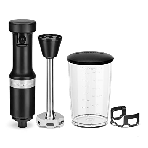 KitchenAid 5-Speed Corded Hand Blender KHBV53 Matte Black with Removable 8" Blending Arm
