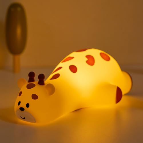 DREAMING MY DREAM Cute Giraffe Night Light for Kids,3 Levels Dimmable Bedside Touch Lamp Rechargeable Squishy Nursery lightwith 30min Timmer Function, Baby Kids Room Decor, Gifts for Girls boy