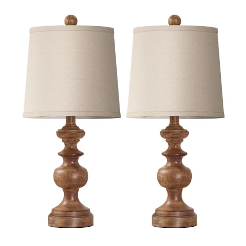 PARTPHONER Farmhouse Table Lamp Set of 2, Rustic Lamps for Living