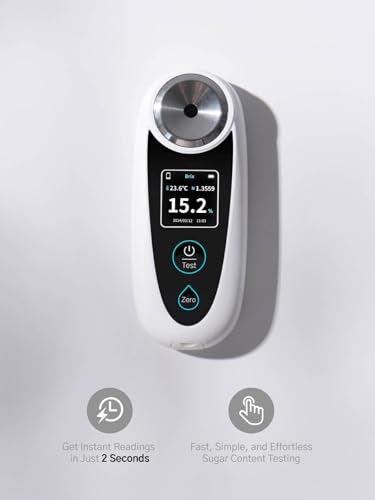 Digital Brix Refractometer 0-35% with ATC, Rechargeable & Portable for Fruit Juice & Vegetables - Variation of THIS listing