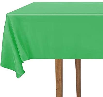 12 Pack Green Plastic Tablecloths (Rectangular 54x108 in)