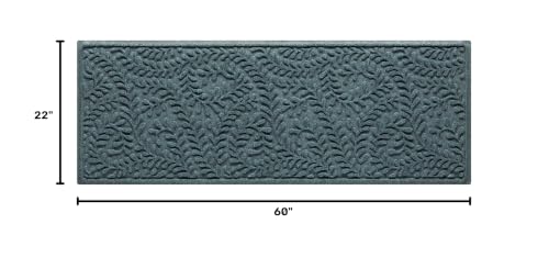 WaterHog Boxwood Entry Door Mat 22x59 Inch Indoor Outdoor All-Weather Runner - Bluestone Variation