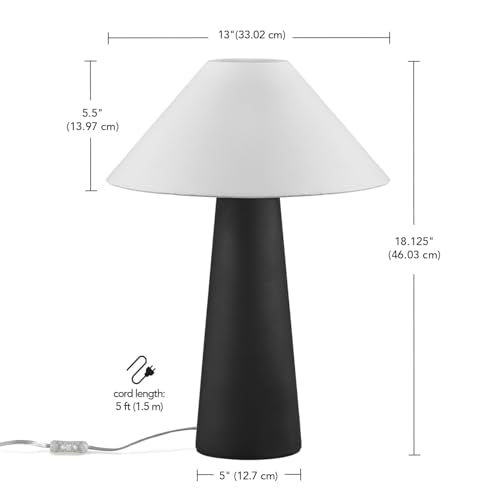 Globe Electric Novogratz 18" Black Ceramic Table Lamp with Fabric Shade