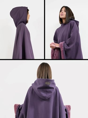 FREE THE SHEEP Eden Oversized Weighted Hoodie Cloak with Faux Fur Liner - Arcane, 5'7-5'10"