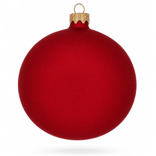 Red Matte Glass Christmas Ornament Set of 4 – 4 Inch Ball Ornaments