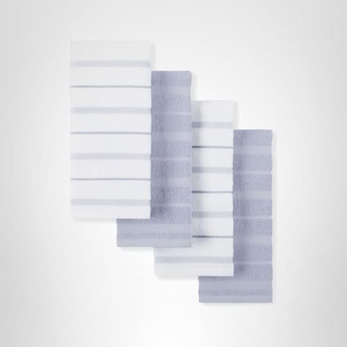 KitchenAid Albany Kitchen Towel 4-Pack Set, Lavender Cream/White, 16"x26"