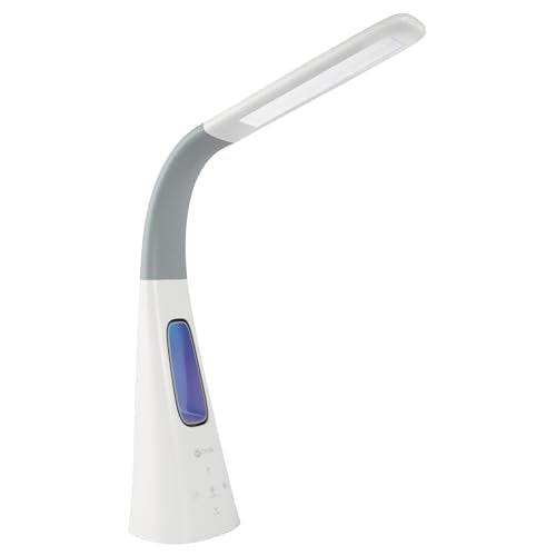 OttLite White LED Desk Lamp with Bladeless Fan, Adjustable Brightness & Color Modes