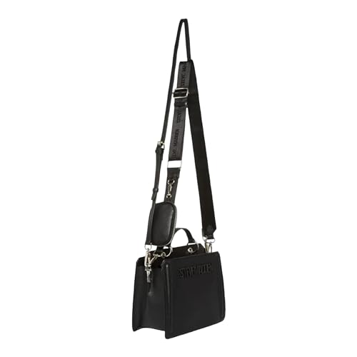 Steve Madden Bevelyn Small Convertible Tote Bag with Earbud Case - Black, One Size