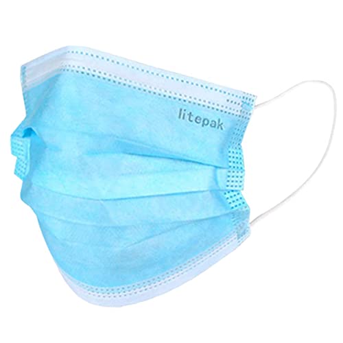 Blue Disposable Face Masks 2000pcs 3-Ply Breathable Covering with Nose Wire - Adult Mask
