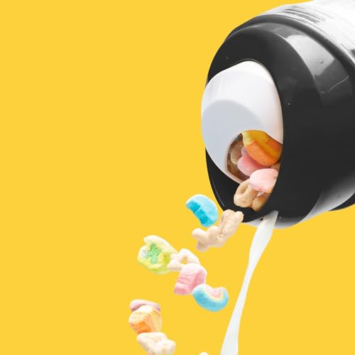 X-Large Portable Cereal Cup for On-the-Go Breakfast - Black