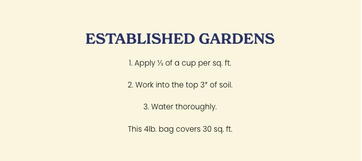 True Organic Raised Bed Food - Organic Fertilizer for Herbs, Flowers & Vegetables - 4lb Bag Covers 30 Sq. Ft.