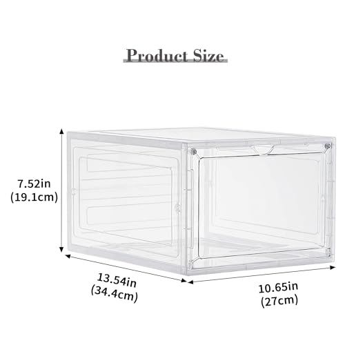 Stackable Clear Storage Bins with Lids - 19 Qt, 9 Pack, White, See-Through