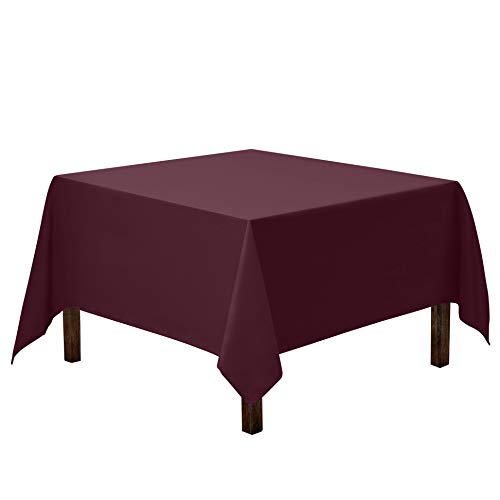 Gee Di Moda Square Tablecloth - 85 x 85 Inch Fuchsia Table Cloth for Large Square or Round Tables - Heavy Duty Washable Fabric - for Buffet Table, Holiday Party, Dinner, Wedding & Baby Shower