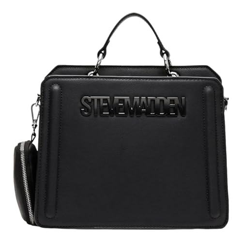 Steve Madden Bevelyn Small Convertible Tote Bag with Earbud Case - Black, One Size
