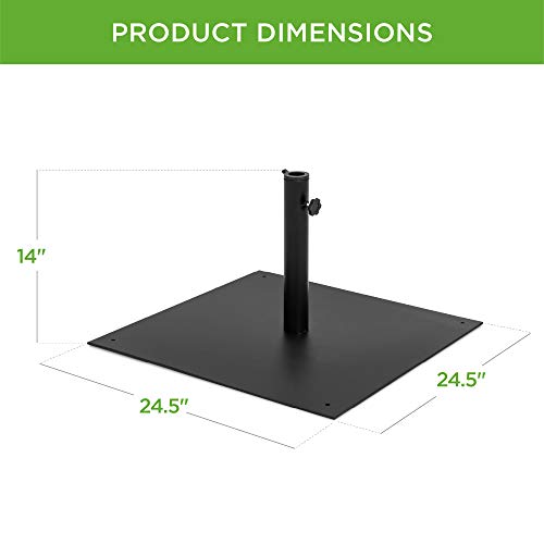 Heavy-Duty Steel Square Umbrella Base - Outdoor Patio Stand for Market & Sun Shade