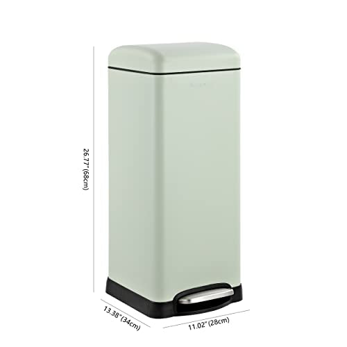 Happimess Retro 8-Gallon Step-Open Trash Can - Mint Green, Soft-Close Lid
