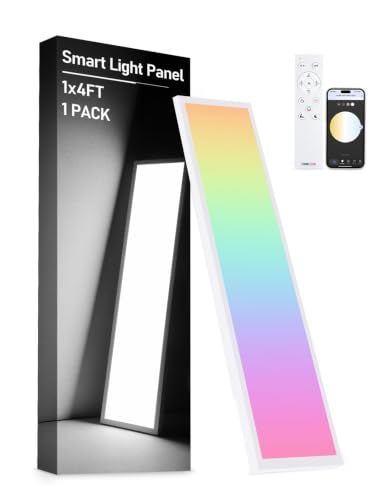 LEONLITE 1x4 RGBCW Smart Ceiling Light - Surface Mount, Voice & App Control