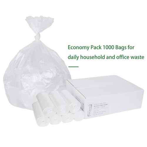 Wholesale 50-Pack TYPLASTICS 24x33 Inch Trash Can Liners - 1000 Count, Leak-Proof, Fits 10-15 Gallon Bins